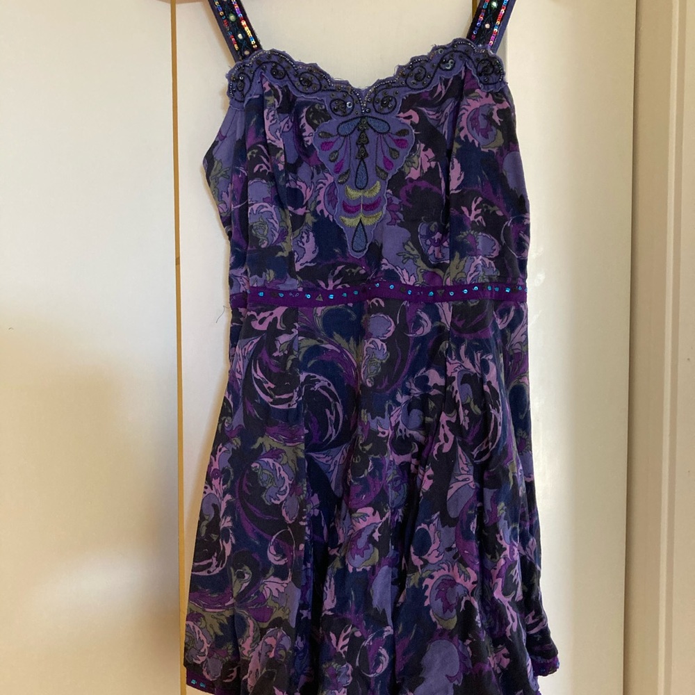 Free People Purple Beaded Dress